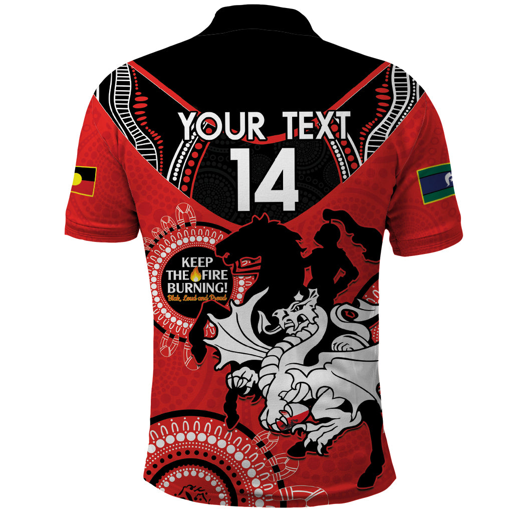 Custom NRL Dragons NAIDOC Week Polo Shirt Keep The Fire Burning Indigenous Art - Vibe Hoodie Shop