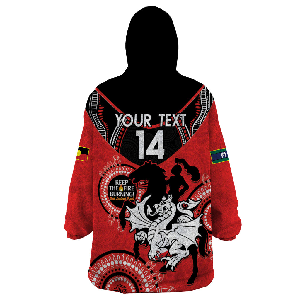 Custom NRL Dragons NAIDOC Week Wearable Blanket Hoodie Keep The Fire Burning Indigenous Art - Vibe Hoodie Shop