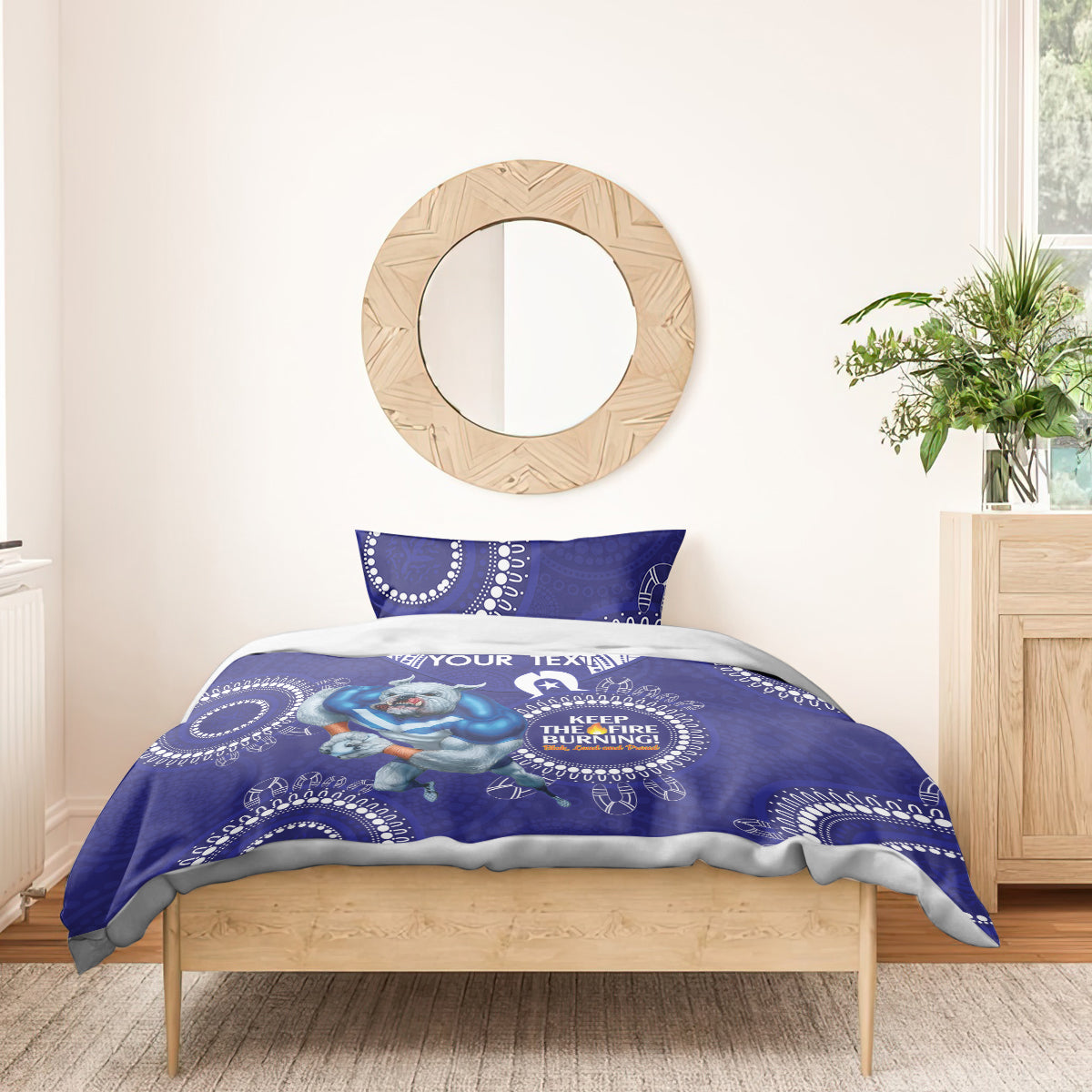 Custom NRL Bulldogs NAIDOC Week Bedding Set Keep The Fire Burning Indigenous Art - Vibe Hoodie Shop