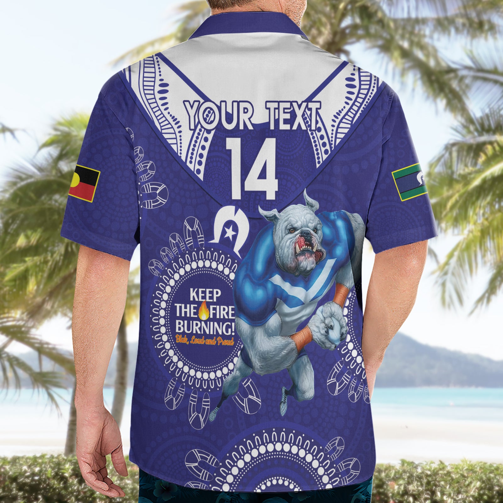 Custom NRL Bulldogs NAIDOC Week Hawaiian Shirt Keep The Fire Burning Indigenous Art - Vibe Hoodie Shop