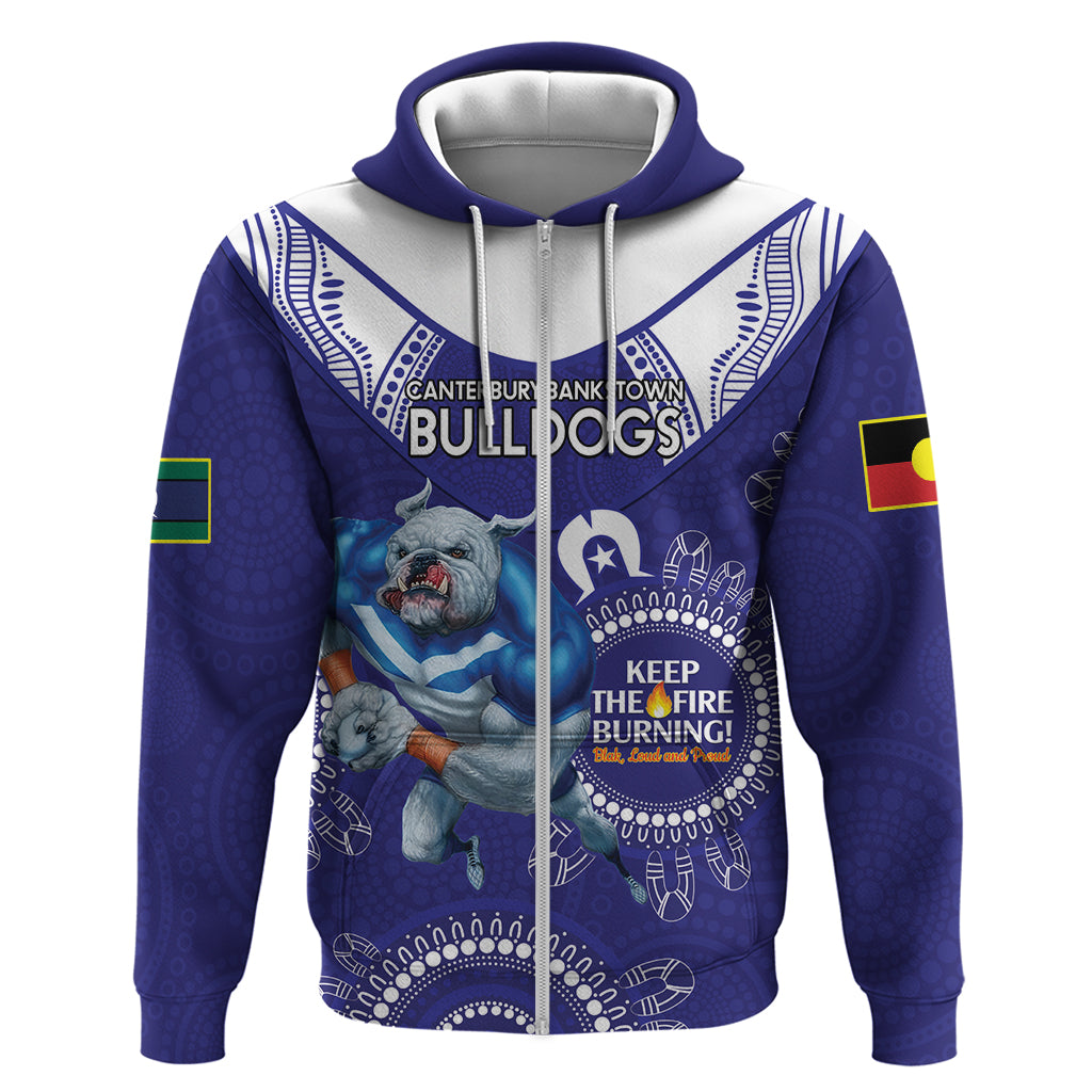 Custom NRL Bulldogs NAIDOC Week Hoodie Keep The Fire Burning Indigenous Art - Vibe Hoodie Shop