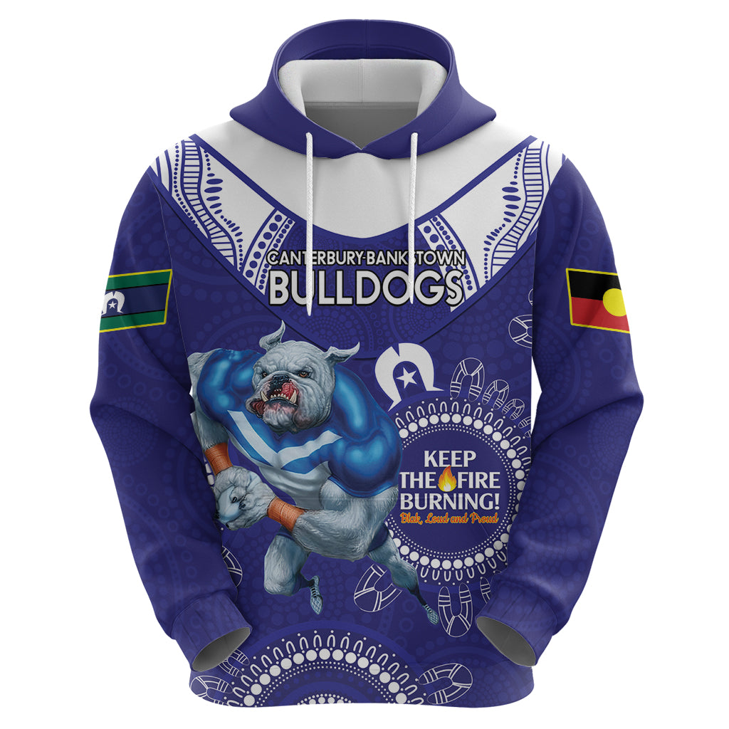 Custom NRL Bulldogs NAIDOC Week Hoodie Keep The Fire Burning Indigenous Art - Vibe Hoodie Shop