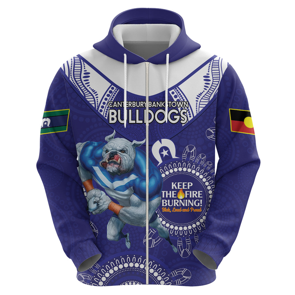 Custom NRL Bulldogs NAIDOC Week Hoodie Keep The Fire Burning Indigenous Art - Vibe Hoodie Shop