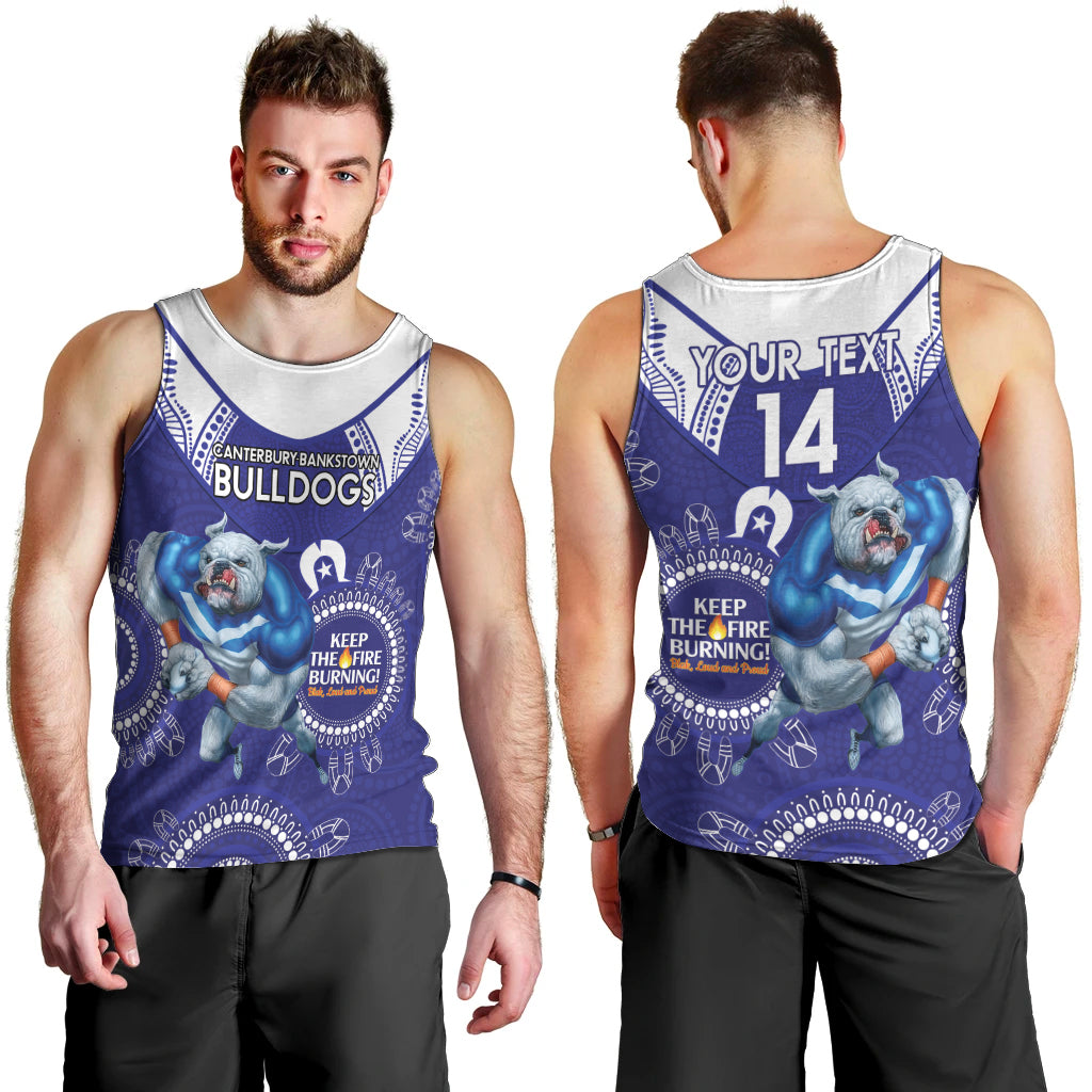 Custom NRL Bulldogs NAIDOC Week Men Tank Top Keep The Fire Burning Indigenous Art - Vibe Hoodie Shop