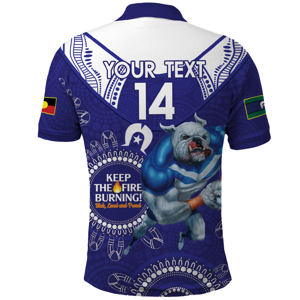 Custom NRL Bulldogs NAIDOC Week Polo Shirt Keep The Fire Burning Indigenous Art - Vibe Hoodie Shop