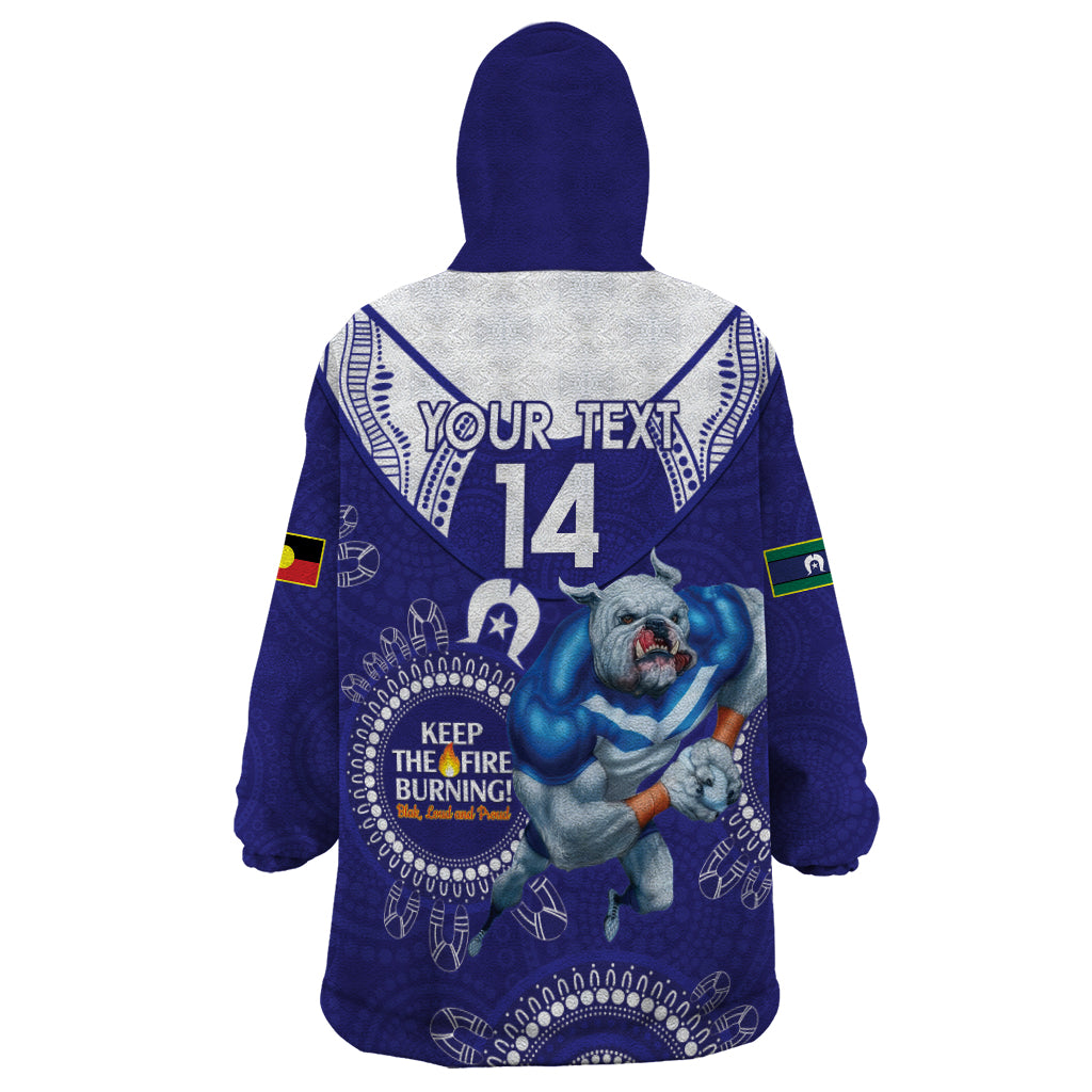 Custom NRL Bulldogs NAIDOC Week Wearable Blanket Hoodie Keep The Fire Burning Indigenous Art - Vibe Hoodie Shop