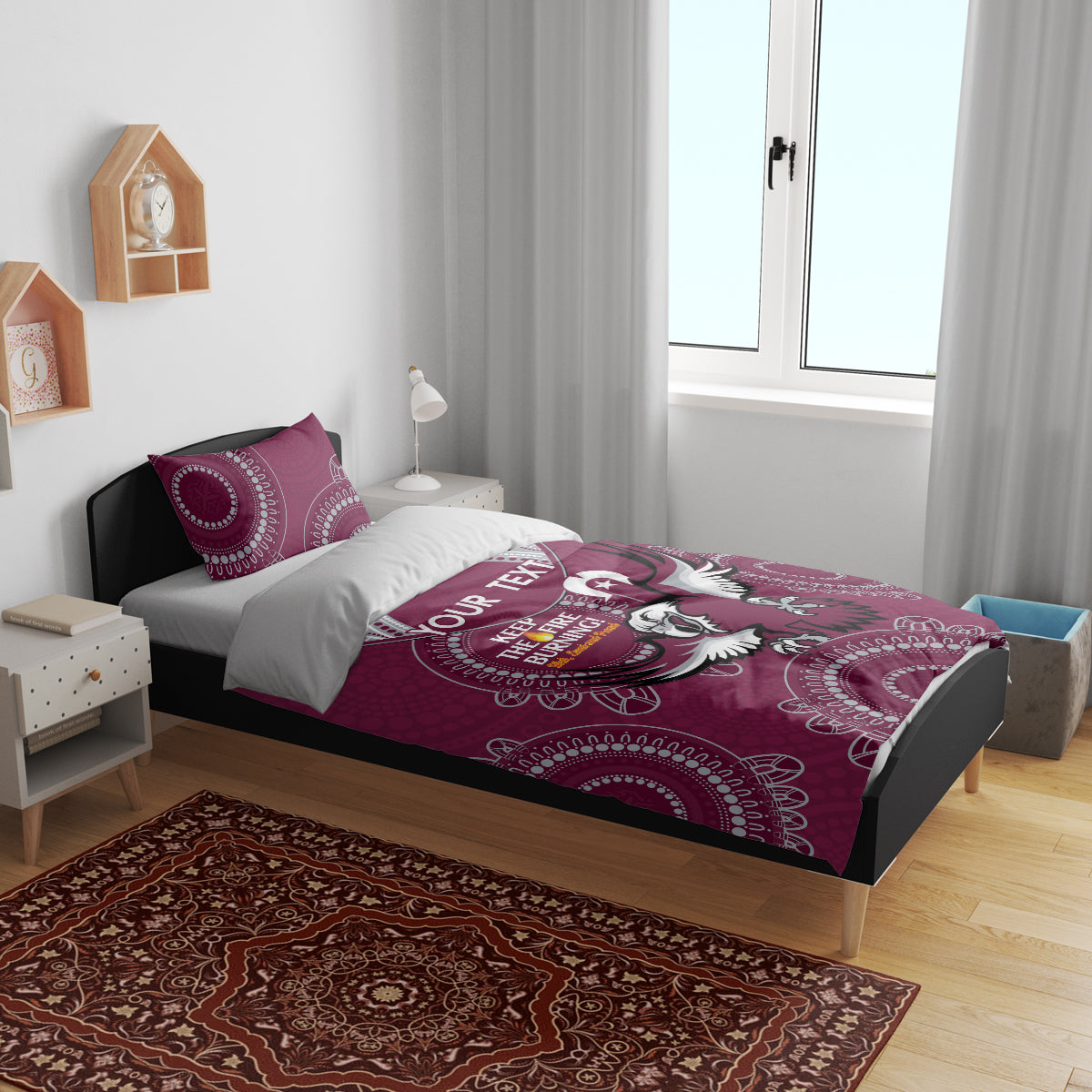 Custom NRL Sea Eagles NAIDOC Week Bedding Set Keep The Fire Burning Indigenous Art - Vibe Hoodie Shop