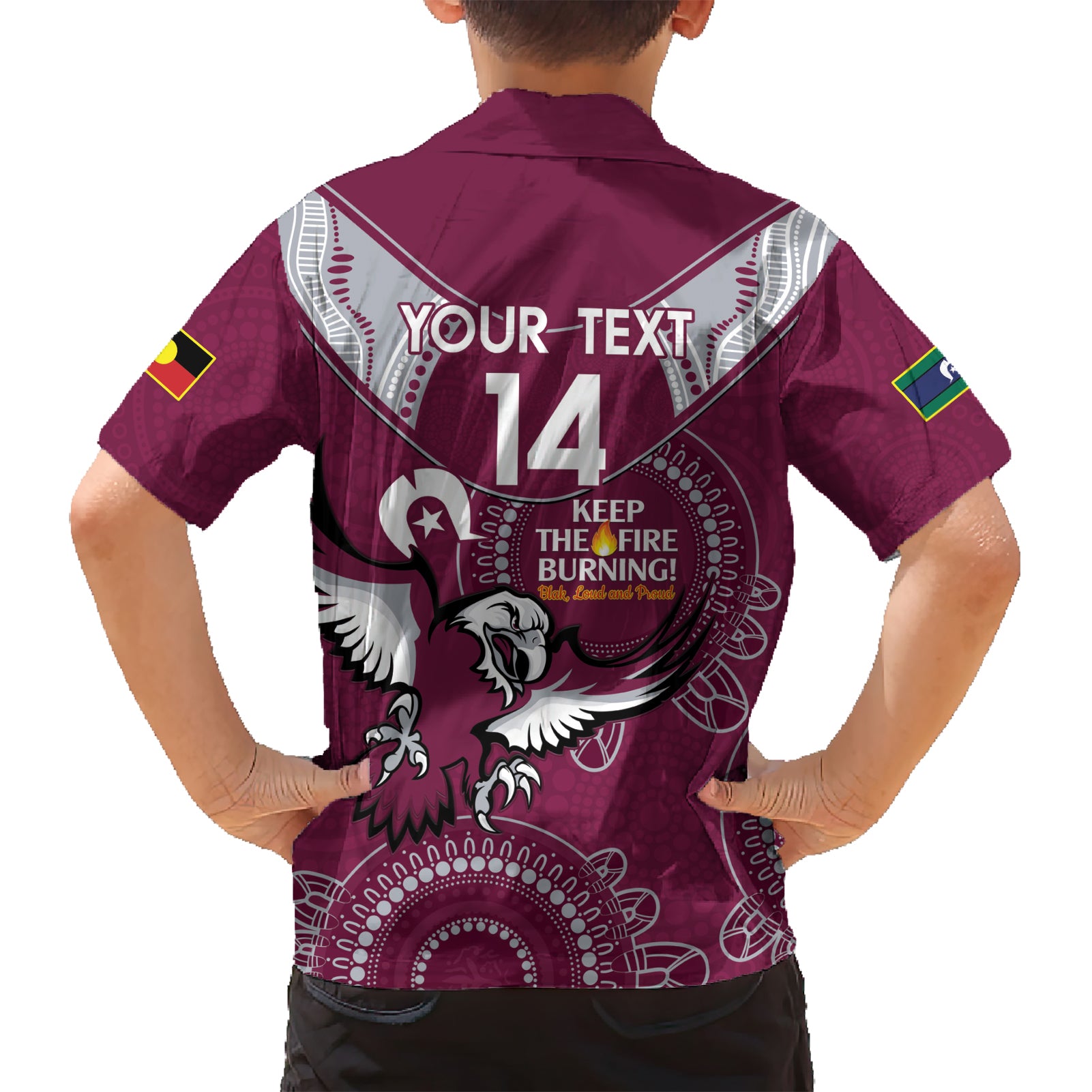 Custom NRL Sea Eagles NAIDOC Week Hawaiian Shirt Keep The Fire Burning Indigenous Art - Vibe Hoodie Shop