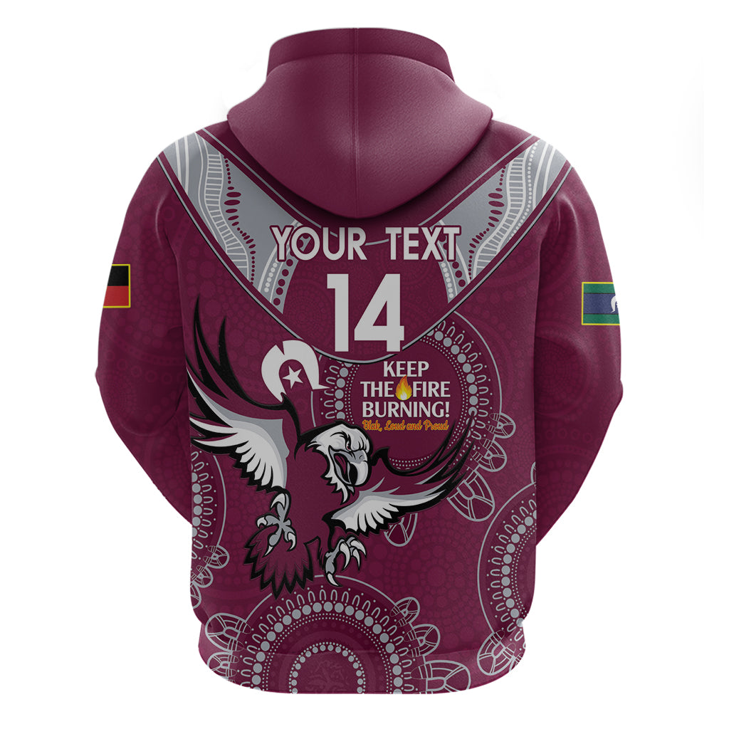 Custom NRL Sea Eagles NAIDOC Week Hoodie Keep The Fire Burning Indigenous Art - Vibe Hoodie Shop