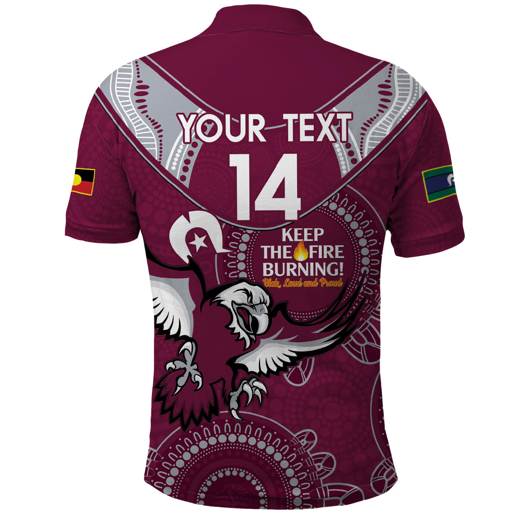 Custom NRL Sea Eagles NAIDOC Week Polo Shirt Keep The Fire Burning Indigenous Art - Vibe Hoodie Shop