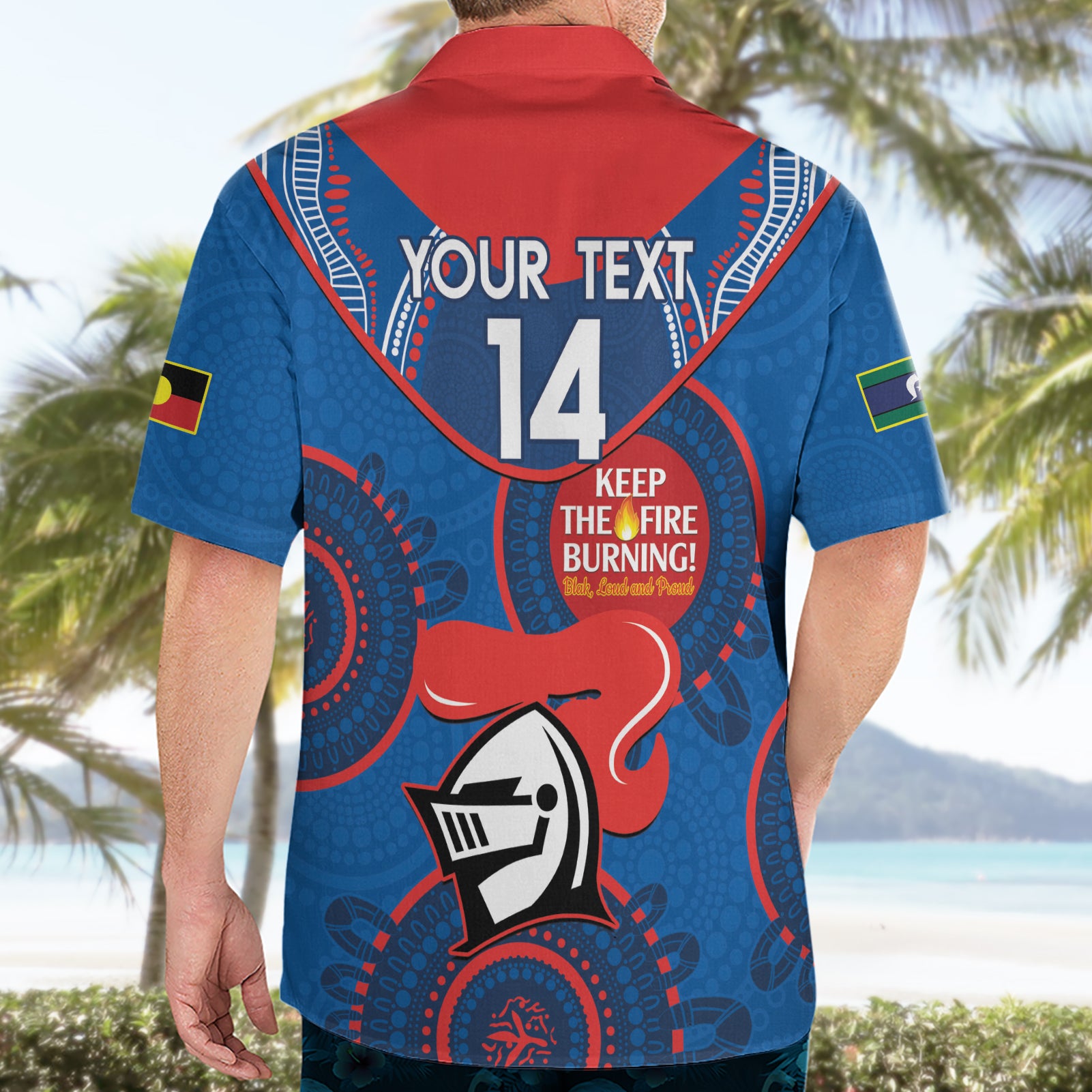 Custom NRL Knights NAIDOC Week Hawaiian Shirt Keep The Fire Burning Indigenous Art - Vibe Hoodie Shop