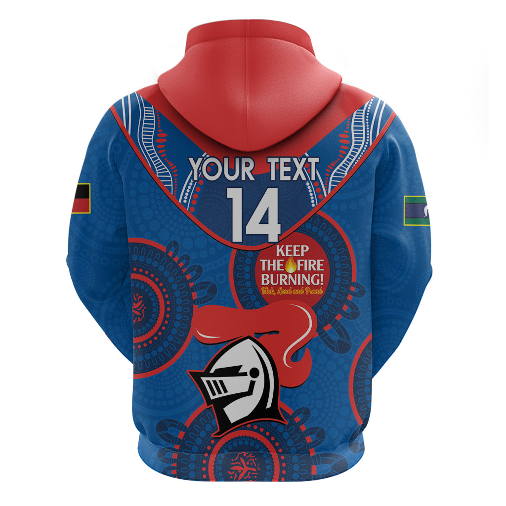 Custom NRL Knights NAIDOC Week Hoodie Keep The Fire Burning Indigenous Art - Vibe Hoodie Shop