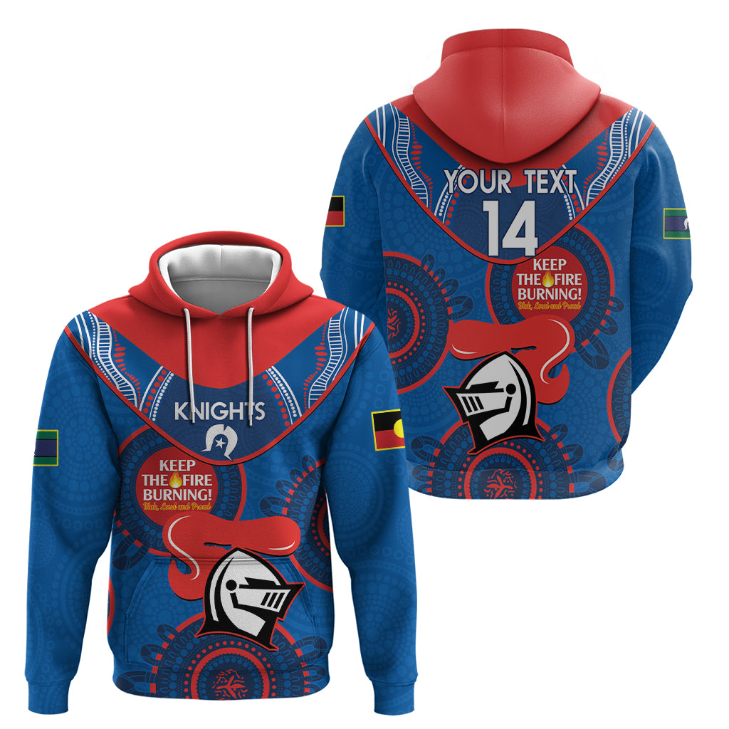 Custom NRL Knights NAIDOC Week Hoodie Keep The Fire Burning Indigenous Art - Vibe Hoodie Shop