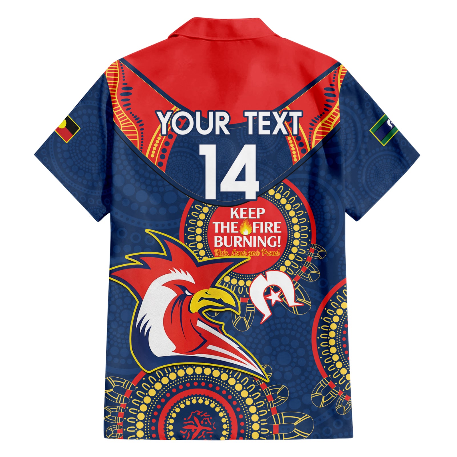 Custom NRL Roosters NAIDOC Week Hawaiian Shirt Keep The Fire Burning Indigenous Art - Vibe Hoodie Shop