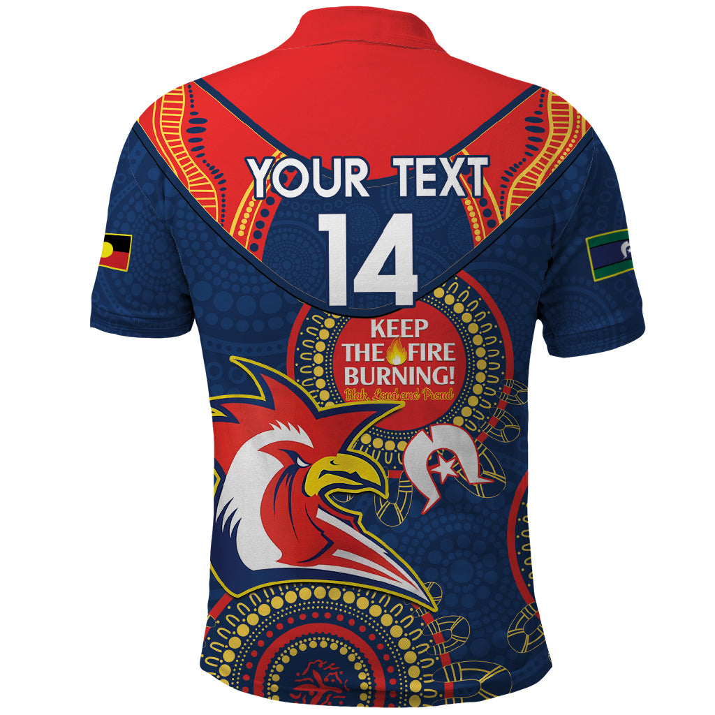 Custom NRL Roosters NAIDOC Week Polo Shirt Keep The Fire Burning Indigenous Art - Vibe Hoodie Shop