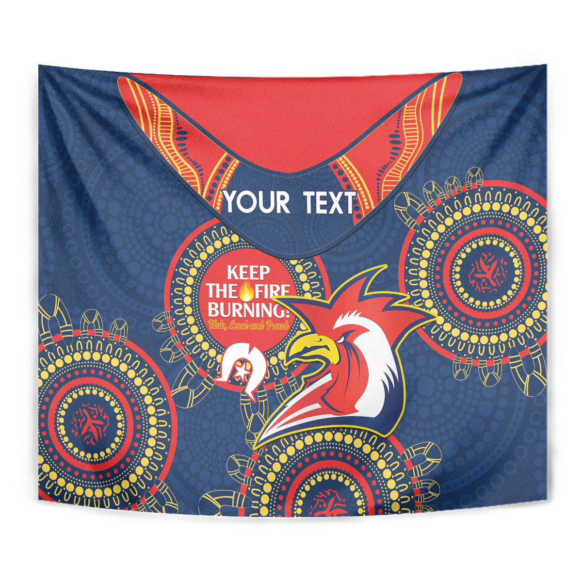 Custom NRL Roosters NAIDOC Week Tapestry Keep The Fire Burning Indigenous Art - Vibe Hoodie Shop