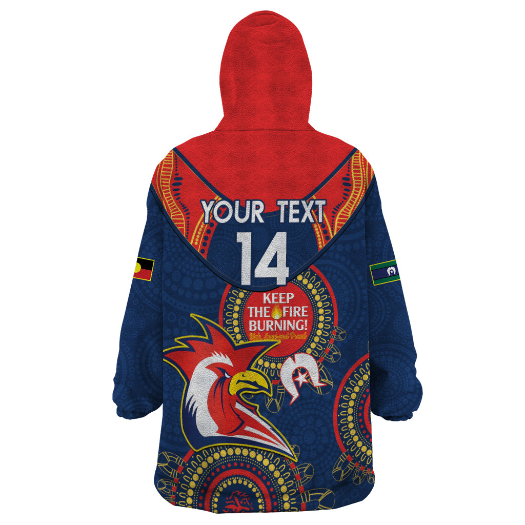 Custom NRL Roosters NAIDOC Week Wearable Blanket Hoodie Keep The Fire Burning Indigenous Art - Vibe Hoodie Shop