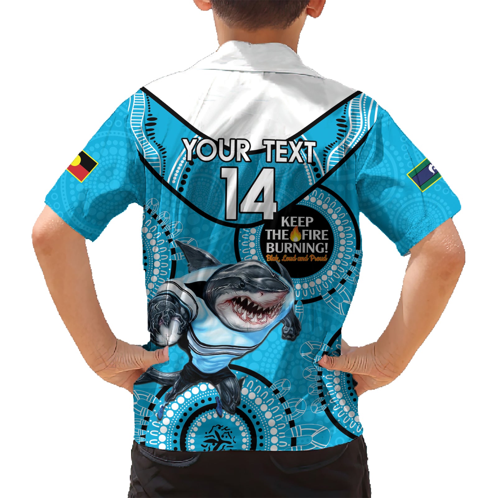 Custom NRL Sharks NAIDOC Week Hawaiian Shirt Keep The Fire Burning Indigenous Art - Vibe Hoodie Shop