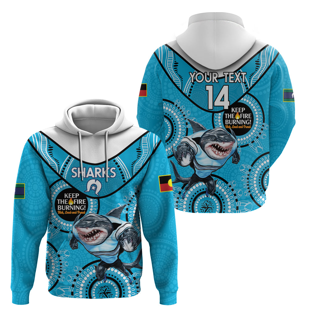 Custom NRL Sharks NAIDOC Week Hoodie Keep The Fire Burning Indigenous Art - Vibe Hoodie Shop