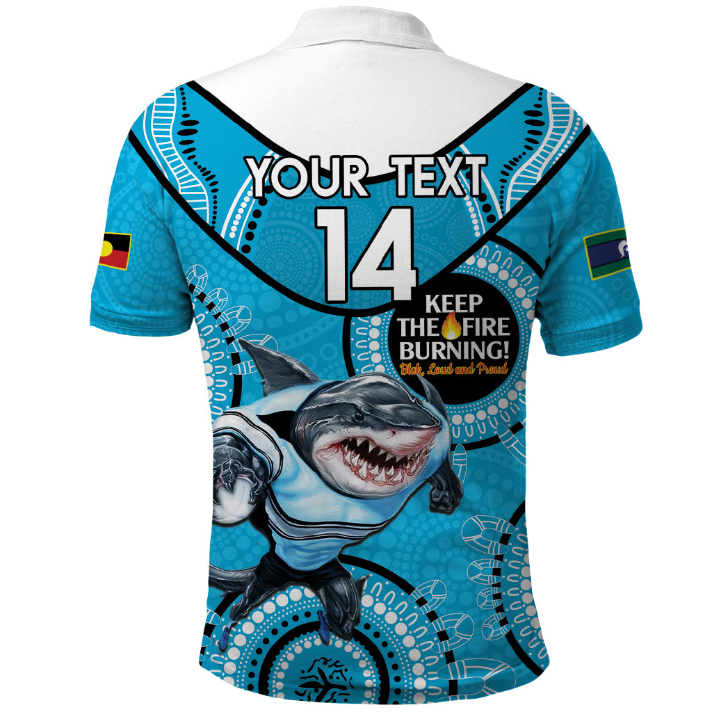 Custom NRL Sharks NAIDOC Week Polo Shirt Keep The Fire Burning Indigenous Art - Vibe Hoodie Shop