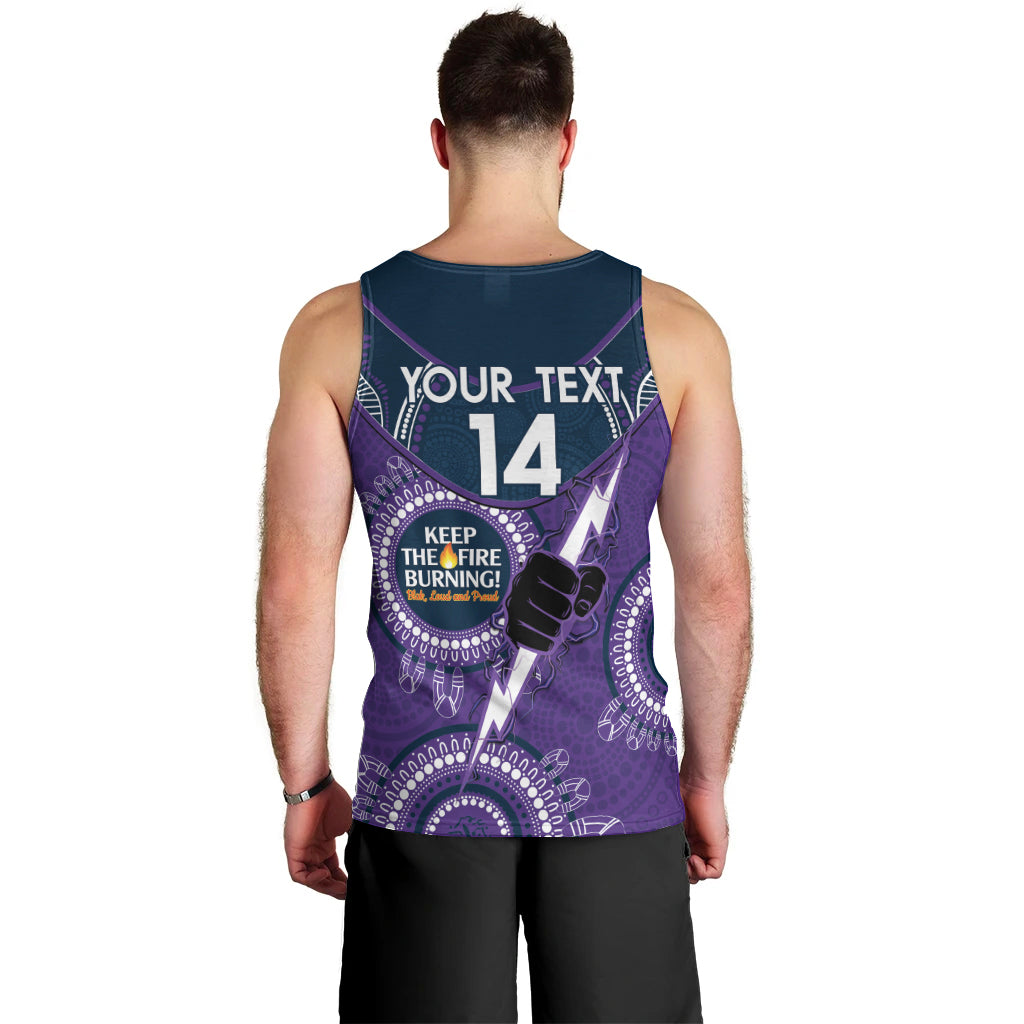 Custom NRL Storm NAIDOC Week Men Tank Top Keep The Fire Burning Indigenous Art - Vibe Hoodie Shop