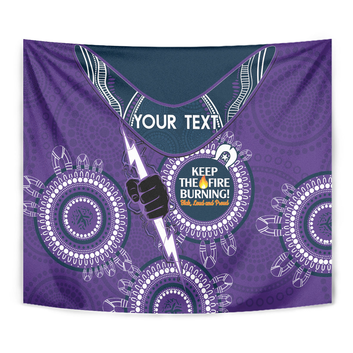 Custom NRL Storm NAIDOC Week Tapestry Keep The Fire Burning Indigenous Art - Vibe Hoodie Shop