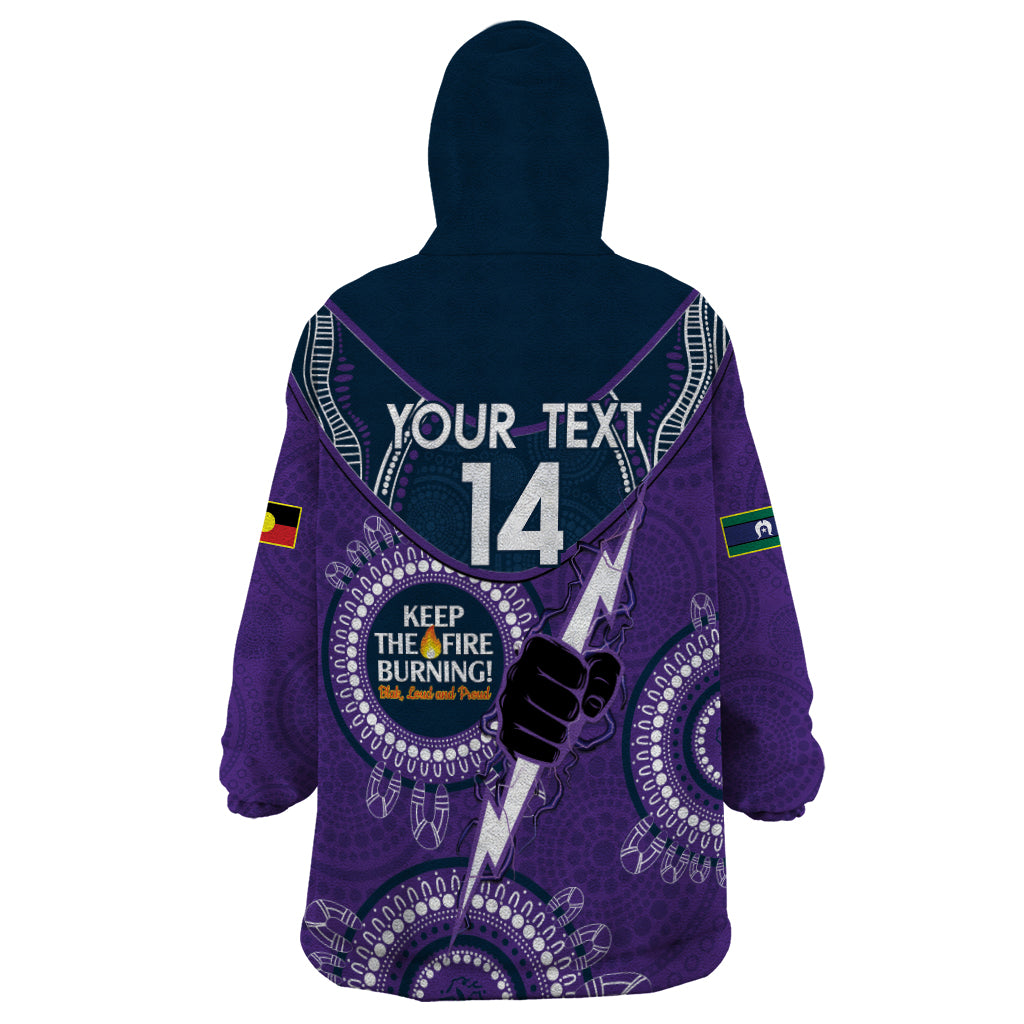 Custom NRL Storm NAIDOC Week Wearable Blanket Hoodie Keep The Fire Burning Indigenous Art - Vibe Hoodie Shop