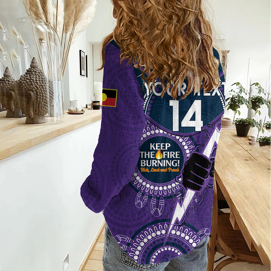 Custom NRL Storm NAIDOC Week Women Casual Shirt Keep The Fire Burning Indigenous Art - Vibe Hoodie Shop