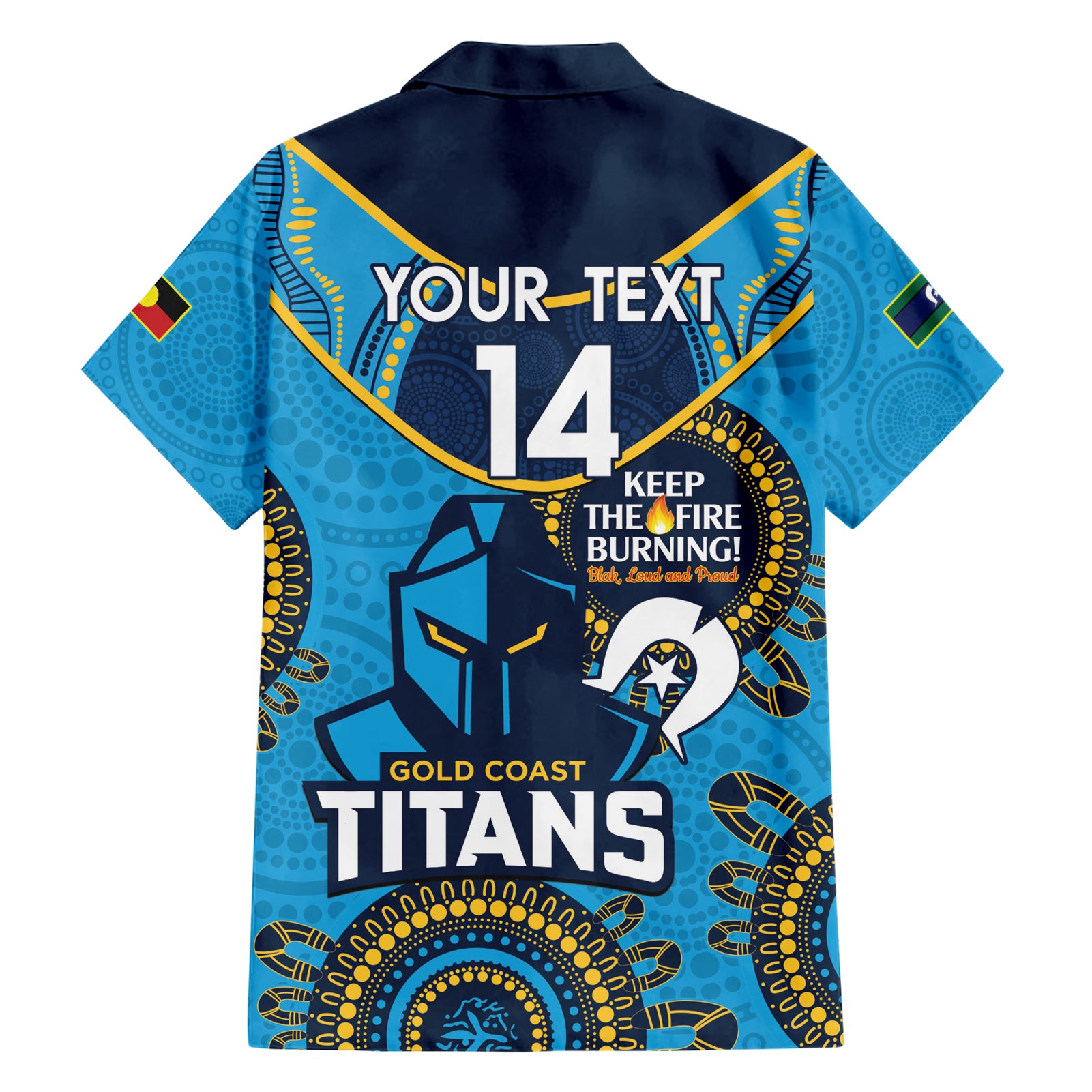 Custom NRL Titans NAIDOC Week Hawaiian Shirt Keep The Fire Burning Indigenous Art - Vibe Hoodie Shop