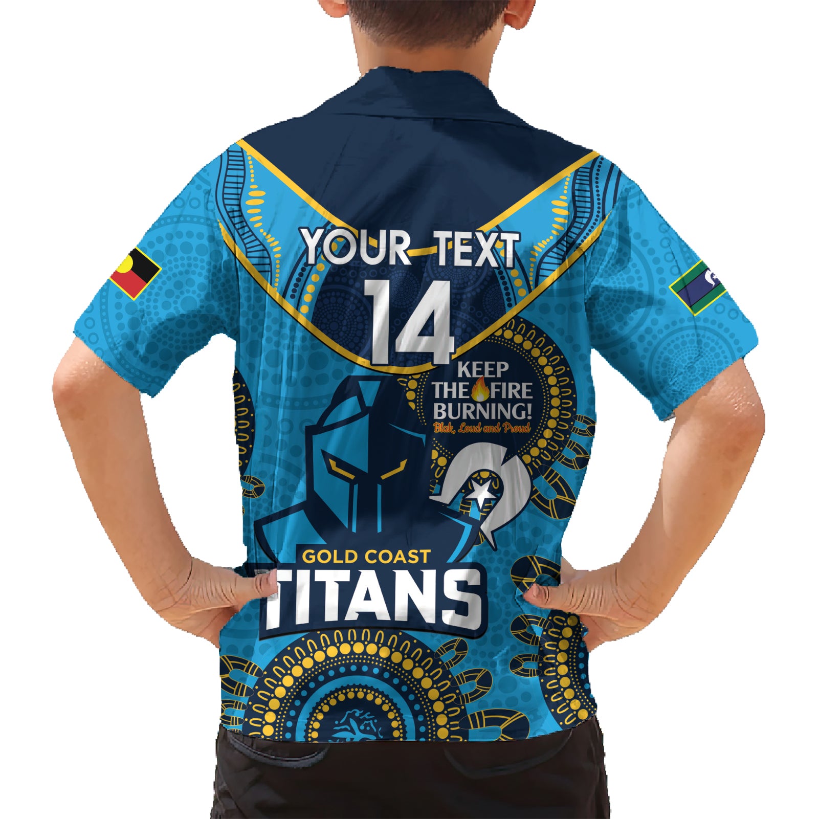 Custom NRL Titans NAIDOC Week Hawaiian Shirt Keep The Fire Burning Indigenous Art - Vibe Hoodie Shop