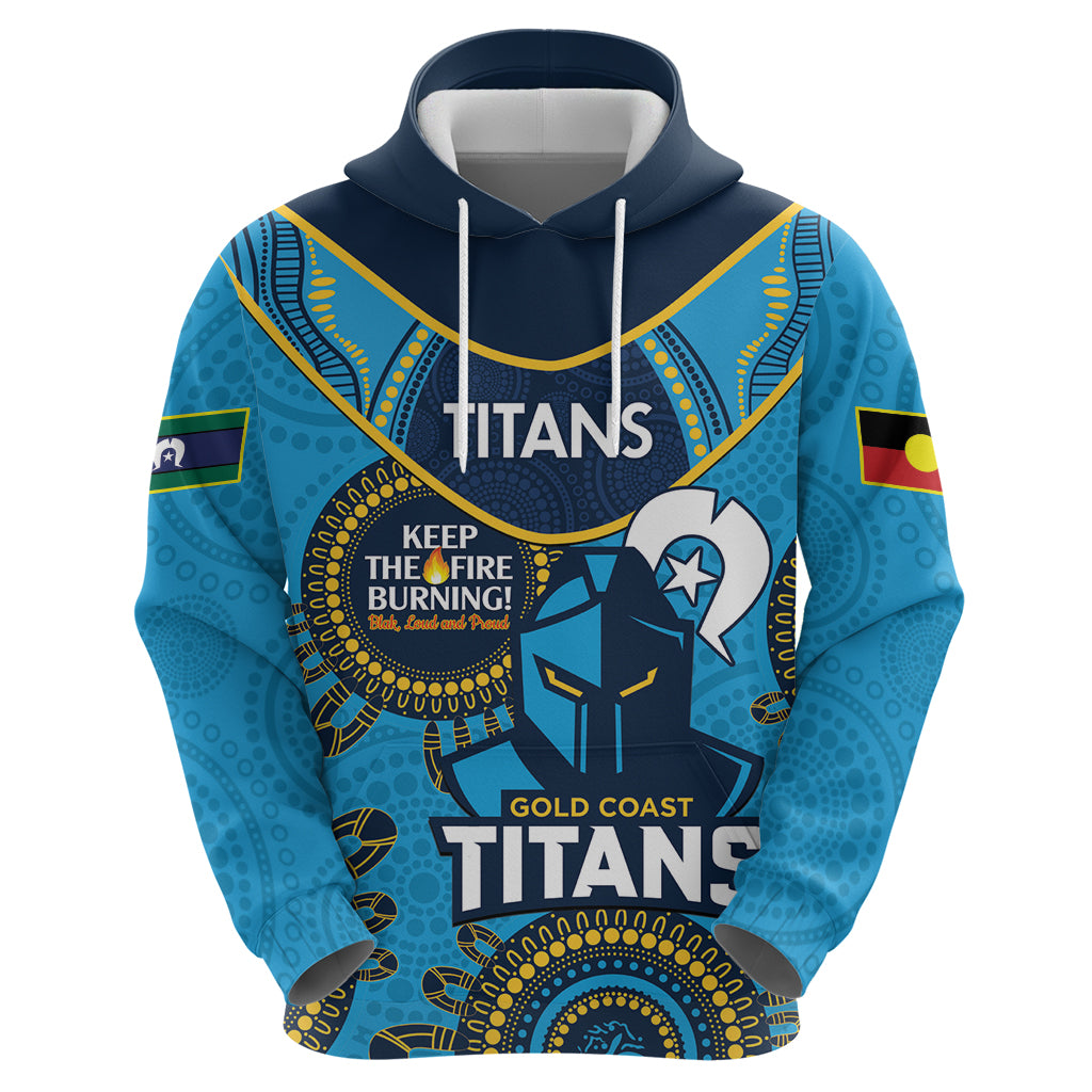 Custom NRL Titans NAIDOC Week Hoodie Keep The Fire Burning Indigenous Art - Vibe Hoodie Shop