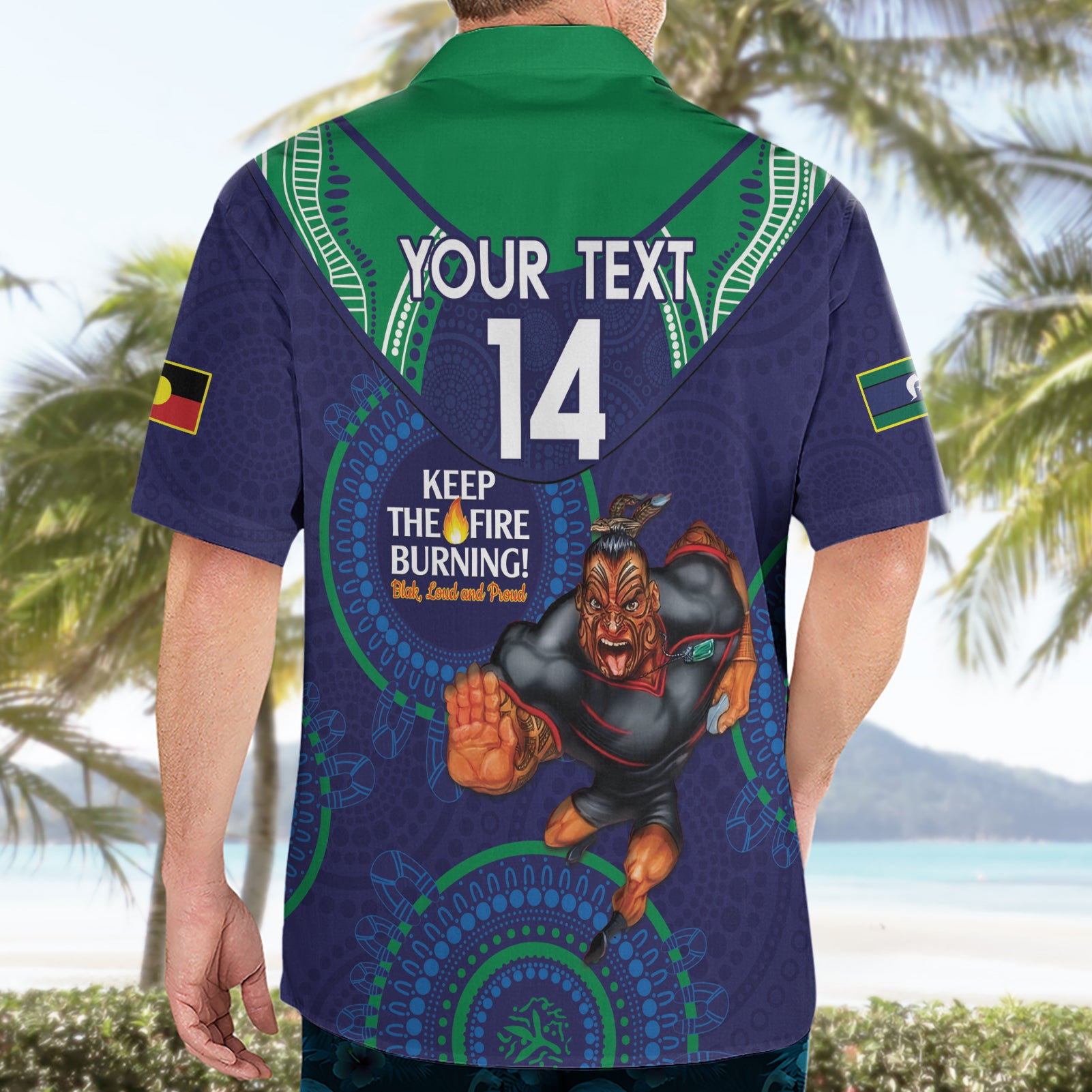 Custom NRL Warriors NAIDOC Week Hawaiian Shirt Keep The Fire Burning Indigenous Art - Vibe Hoodie Shop