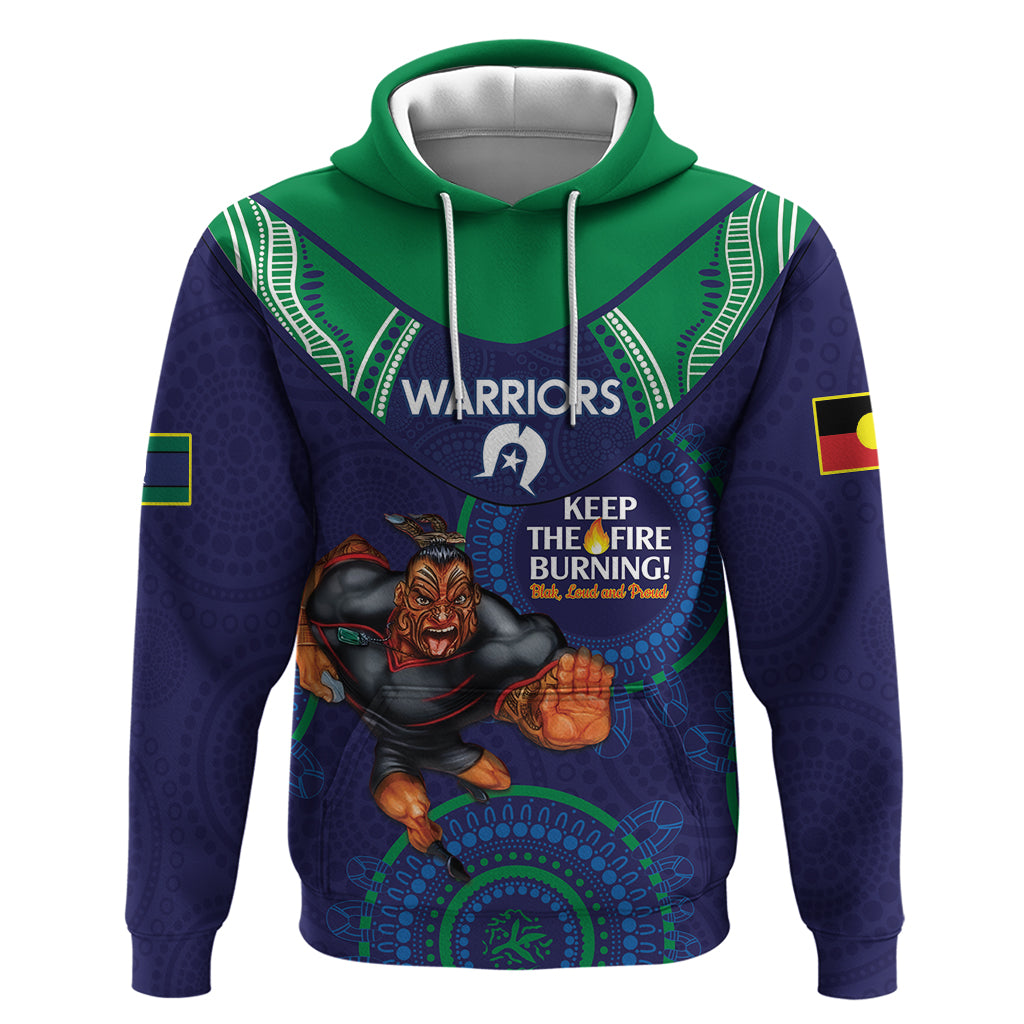 Custom NRL Warriors NAIDOC Week Hoodie Keep The Fire Burning Indigenous Art - Vibe Hoodie Shop