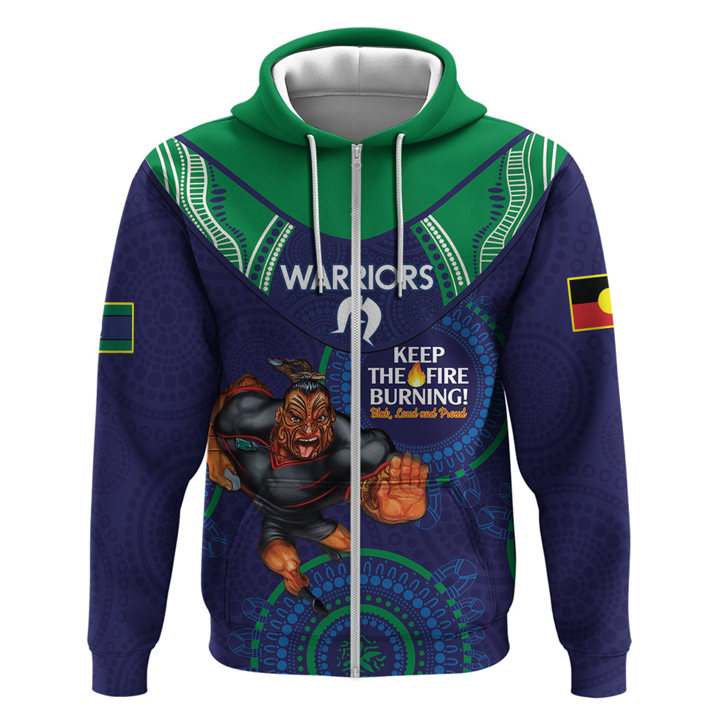 Custom NRL Warriors NAIDOC Week Hoodie Keep The Fire Burning Indigenous Art - Vibe Hoodie Shop