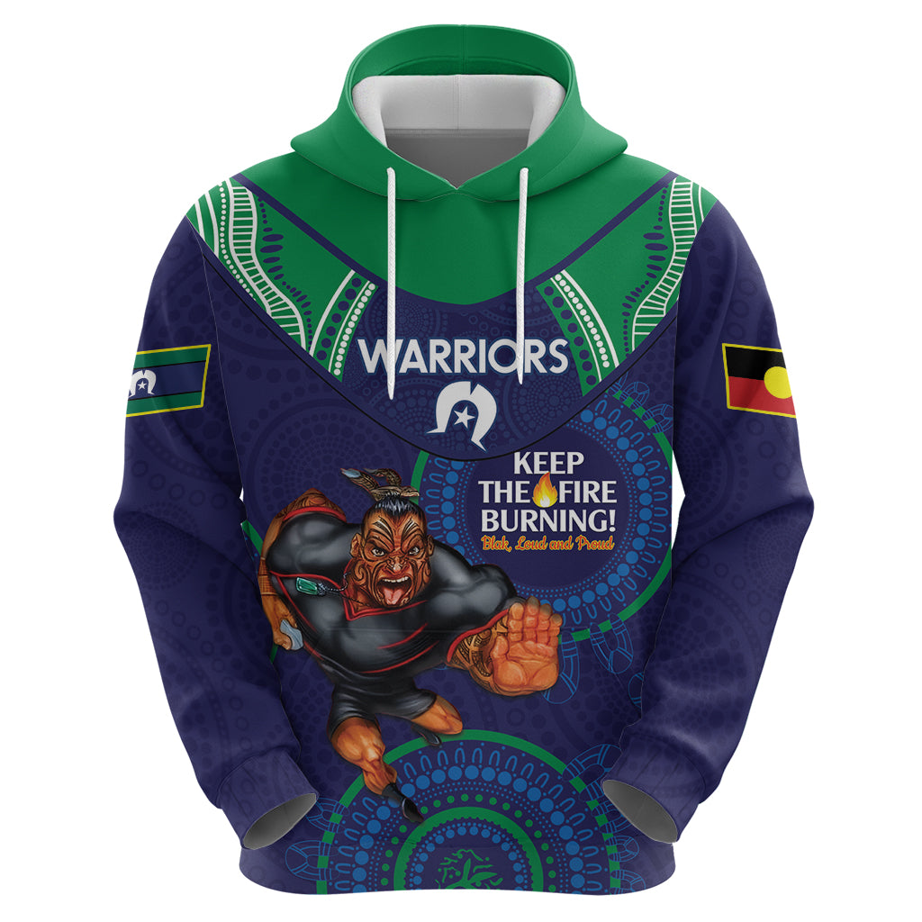 Custom NRL Warriors NAIDOC Week Hoodie Keep The Fire Burning Indigenous Art - Vibe Hoodie Shop