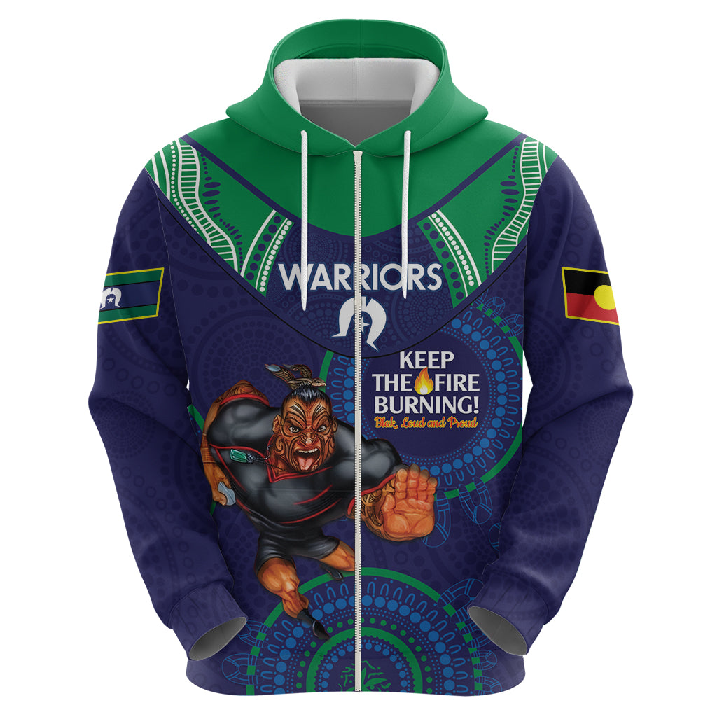 Custom NRL Warriors NAIDOC Week Hoodie Keep The Fire Burning Indigenous Art - Vibe Hoodie Shop