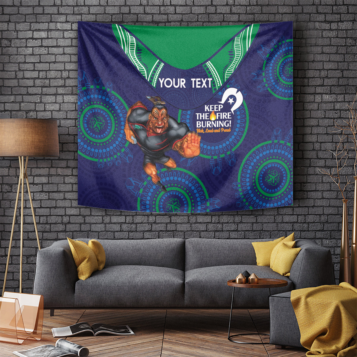 Custom NRL Warriors NAIDOC Week Tapestry Keep The Fire Burning Indigenous Art - Vibe Hoodie Shop