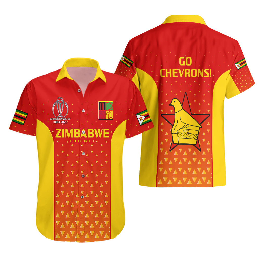 Zimbabwe Cricket Hawaiian Shirt Go Chevrons Dynamic Version 2023 - Vibe Hoodie Shop