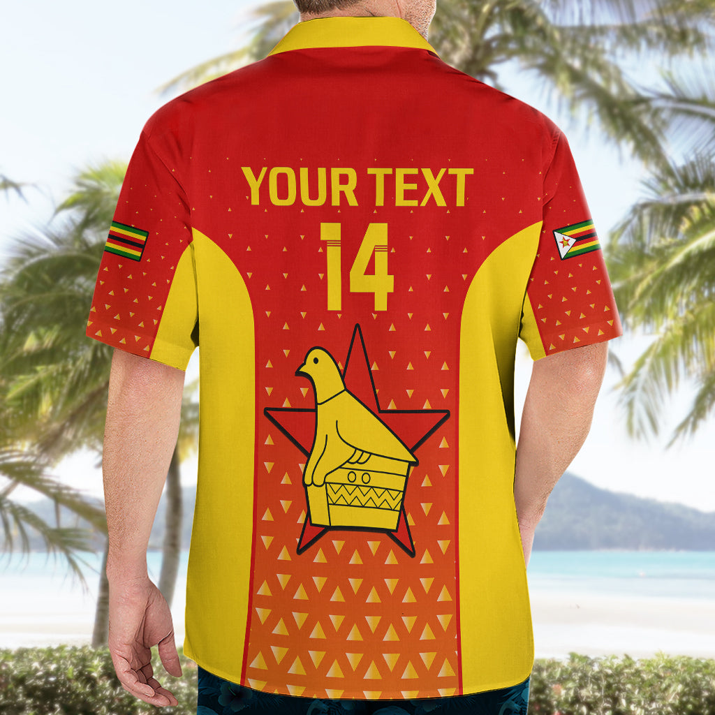 Personalised Zimbabwe Cricket Hawaiian Shirt Go Chevrons Dynamic Version 2023 - Vibe Hoodie Shop