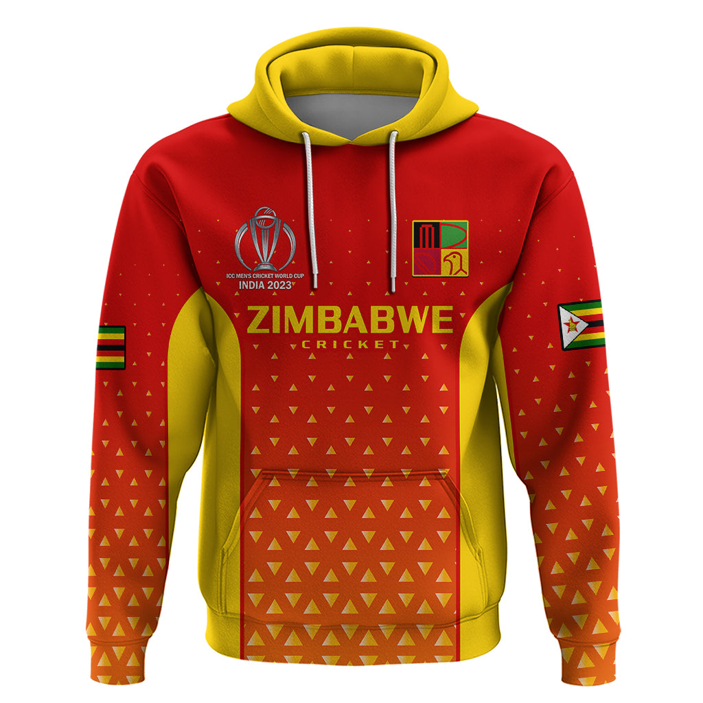 Personalised Zimbabwe Cricket Hoodie Go Chevrons Dynamic Version 2023 - Vibe Hoodie Shop
