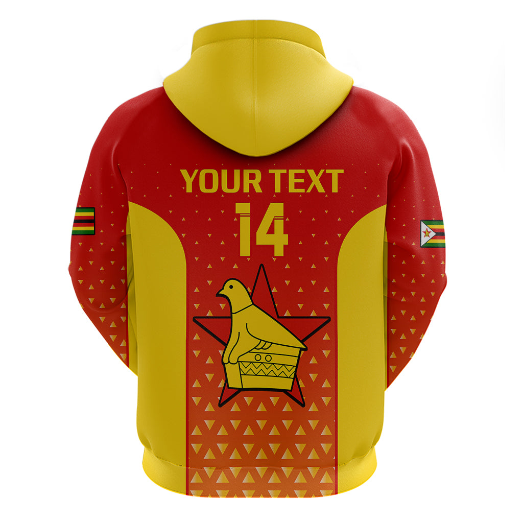 Personalised Zimbabwe Cricket Hoodie Go Chevrons Dynamic Version 2023 - Vibe Hoodie Shop