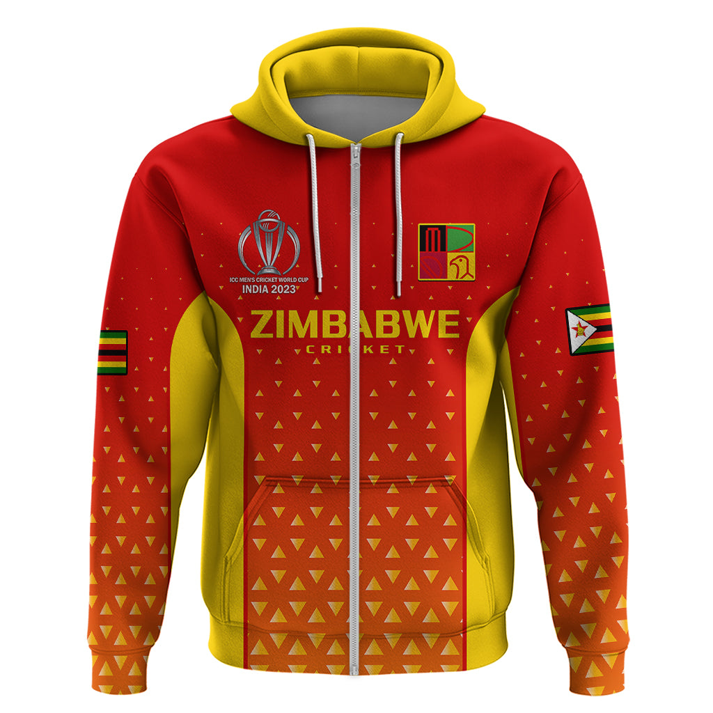 Personalised Zimbabwe Cricket Hoodie Go Chevrons Dynamic Version 2023 - Vibe Hoodie Shop