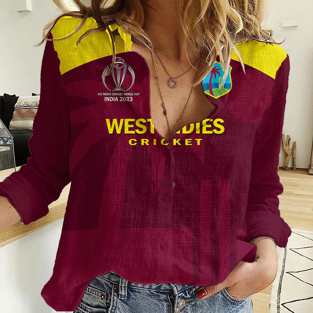 West Indies Cricket Women Casual Shirt Go Windies Dynamic Version 2023 - Vibe Hoodie Shop