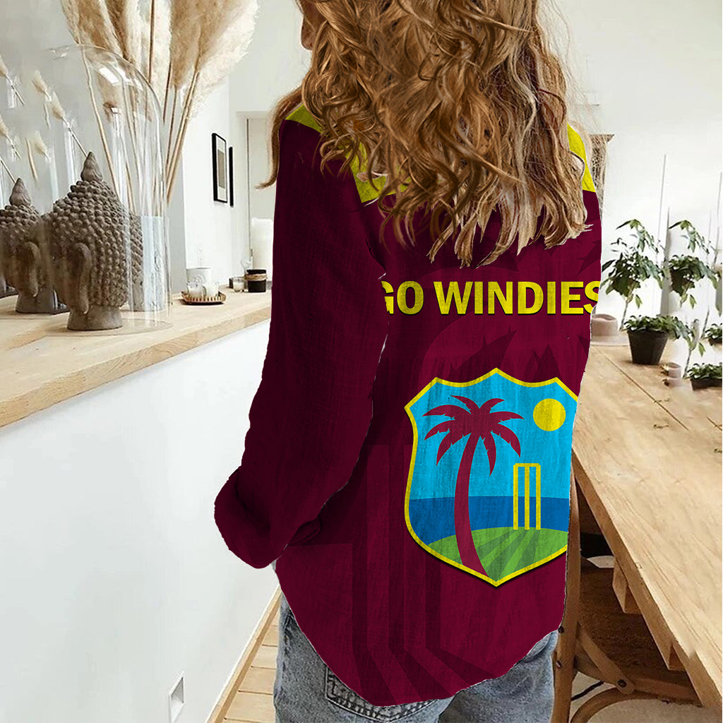 West Indies Cricket Women Casual Shirt Go Windies Dynamic Version 2023 - Vibe Hoodie Shop