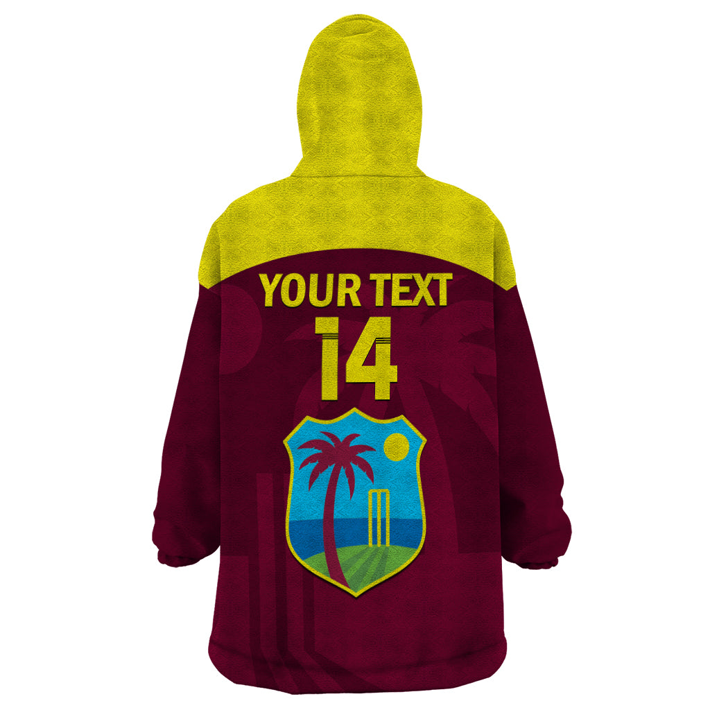 Personalised West Indies Cricket Wearable Blanket Hoodie Go Windies Dynamic Version 2023 - Vibe Hoodie Shop