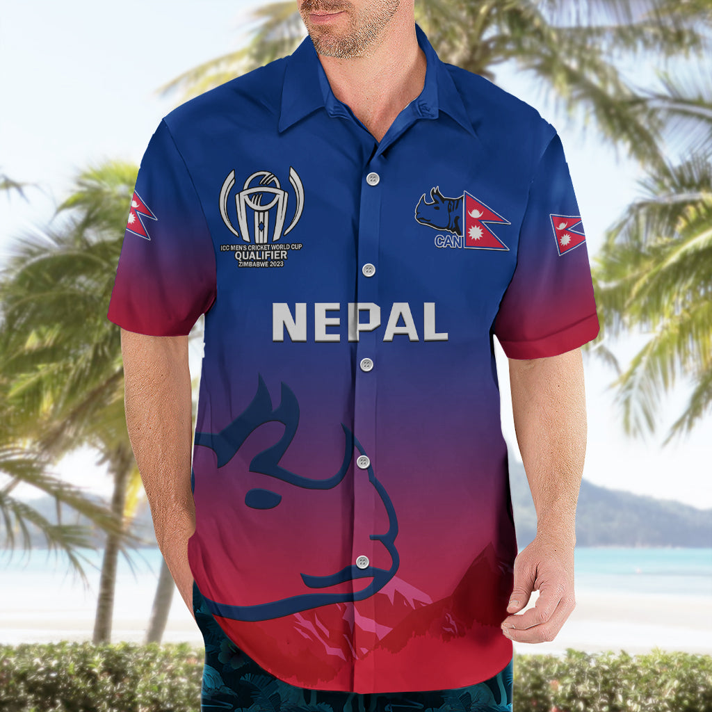 Personalised Nepal Cricket Hawaiian Shirt Dynamic Version 2023 - Vibe Hoodie Shop