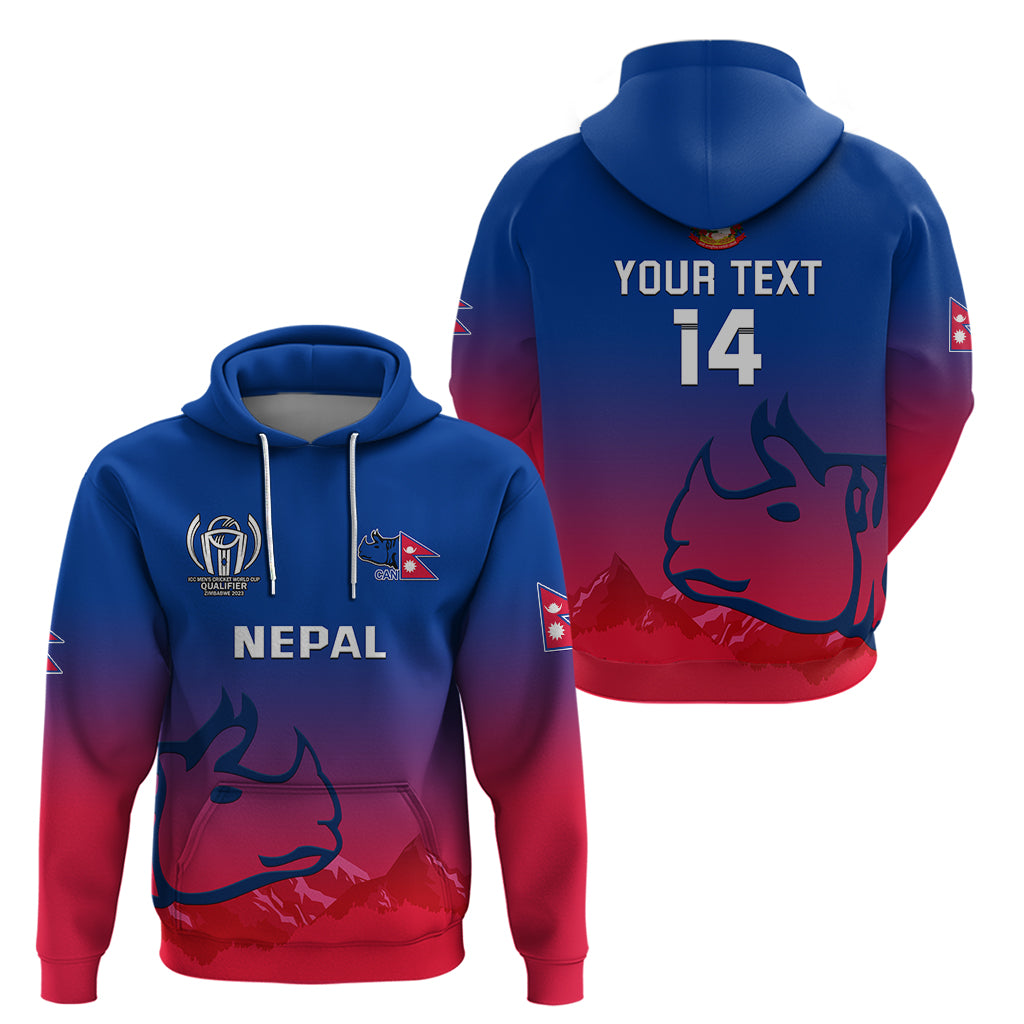 Personalised Nepal Cricket Hoodie Dynamic Version 2023 - Vibe Hoodie Shop