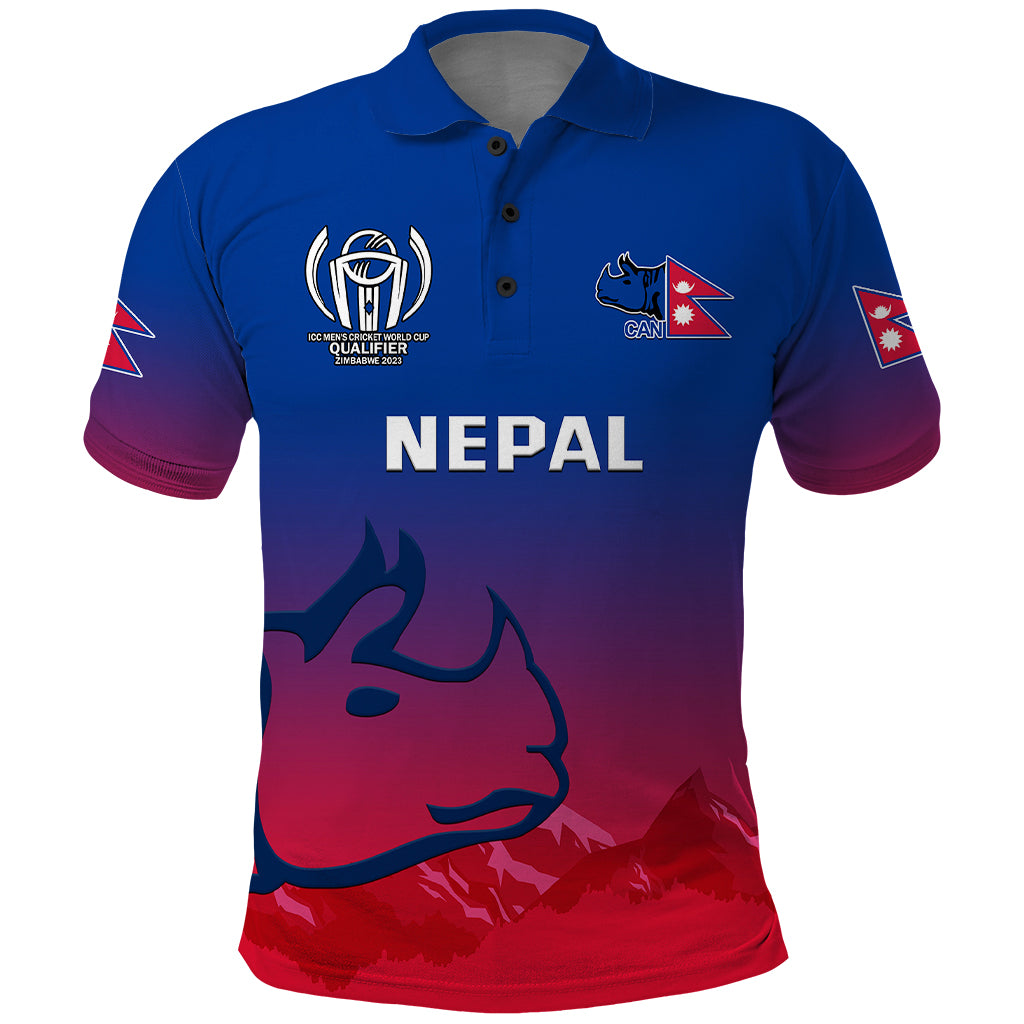 Personalised Nepal Cricket Polo Shirt Dynamic Version 2023 - Vibe Hoodie Shop