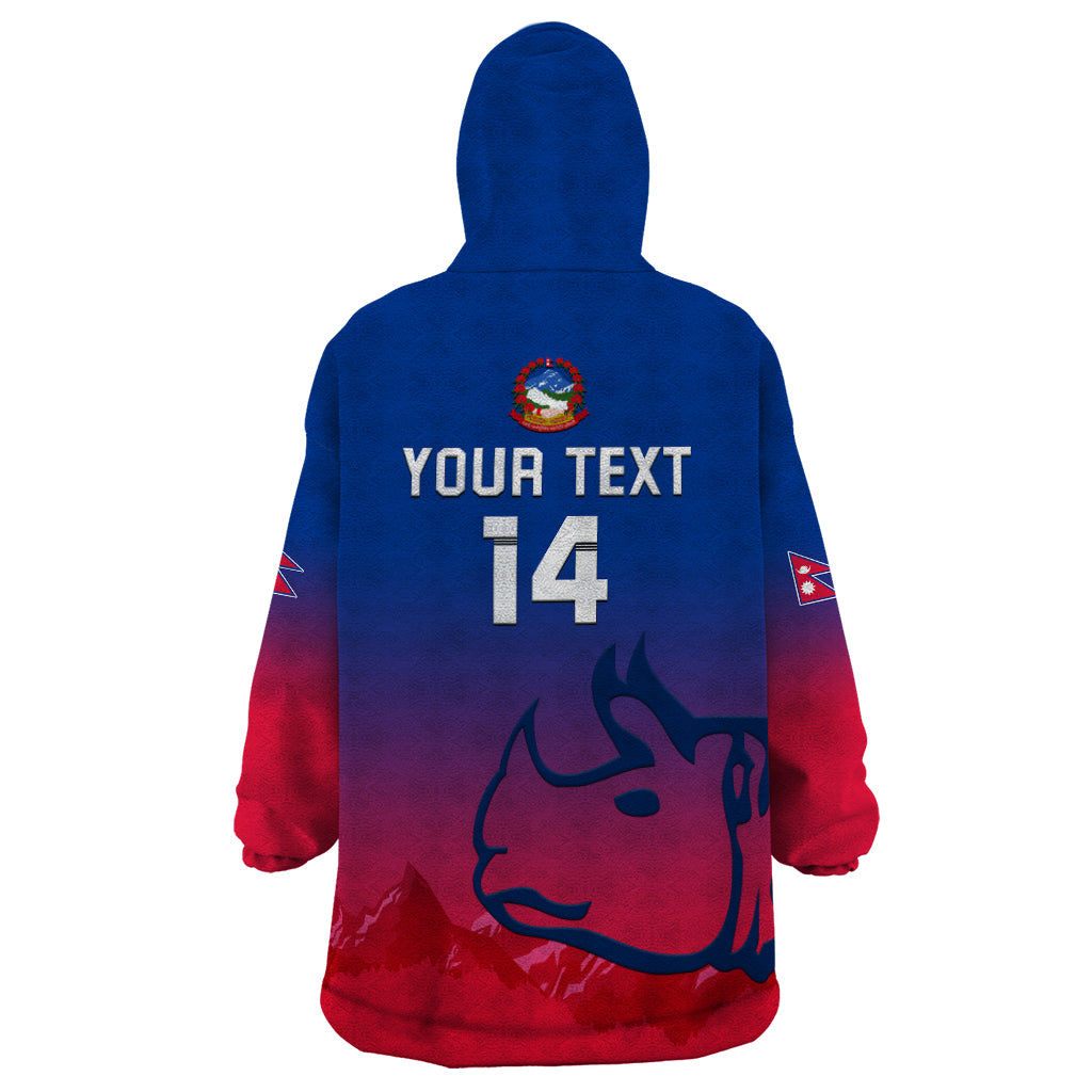 Personalised Nepal Cricket Wearable Blanket Hoodie Dynamic Version 2023 - Vibe Hoodie Shop