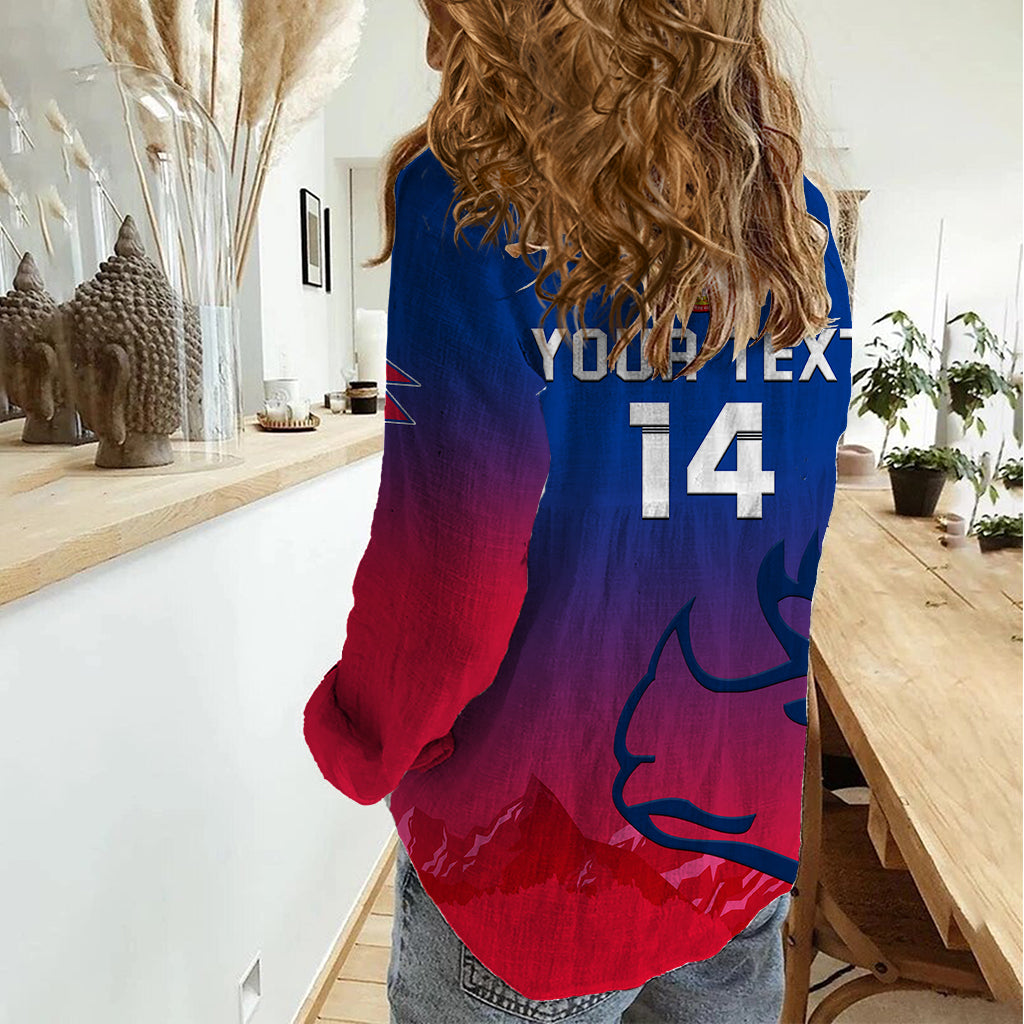 Personalised Nepal Cricket Women Casual Shirt Dynamic Version 2023 - Vibe Hoodie Shop